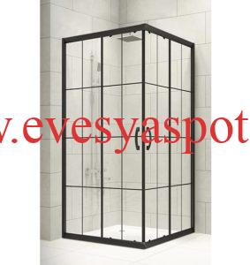 Sıhhi tesisat Batarya ve musluk çıkma batarya musluk 4 Spot 100X100 Siyah Profil Duşakabin