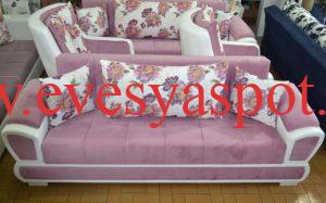 Sadece 3 aylık sıfır ayarında hatasız ikea mydal çam ranza 19 Açık pembe çekyat kanepe